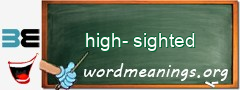 WordMeaning blackboard for high-sighted